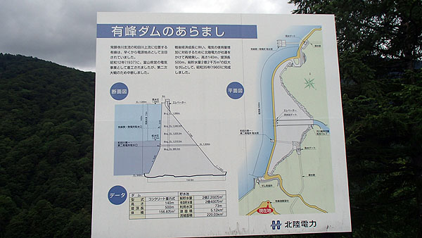 有峰ダムのあらまし